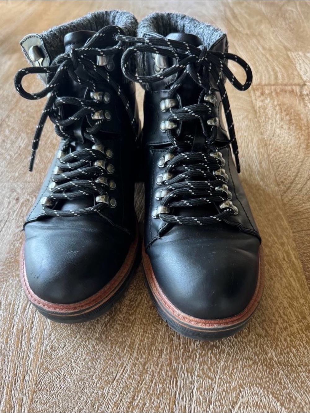 Women's Black Lace-Up Ankle Boots